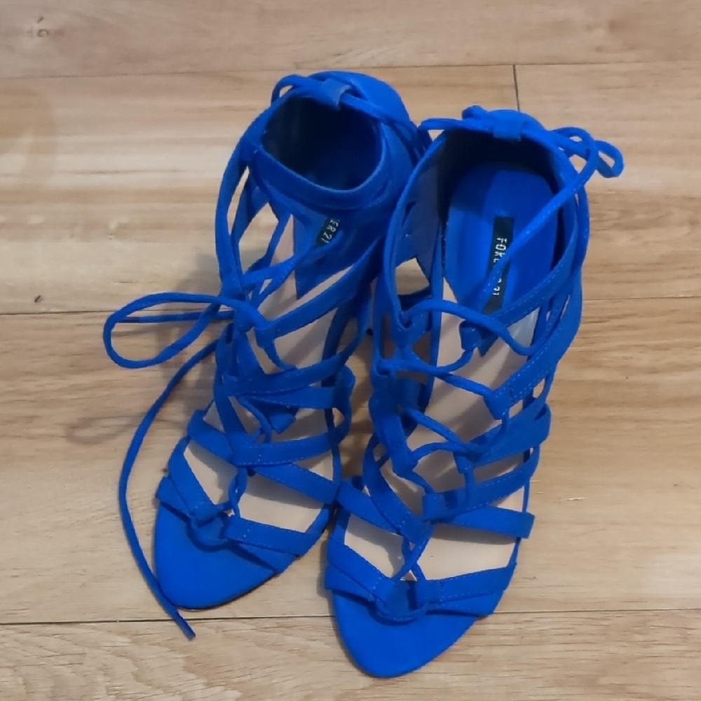 Forever 21 Royal Blue Strappy Heels